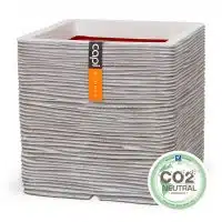 Pot Vierkant Rib ivoor B40 H40cm