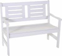 Boulogne 2-zitsbank wit 120cm