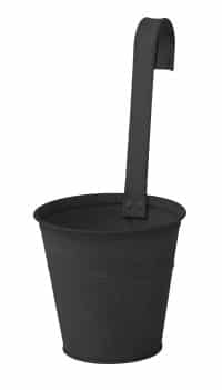 Zinc Vintage Black Fence Hangpot D13 H12/28