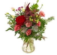 Veldboeket rood en roze