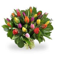 Boeket met gemengde tulpen