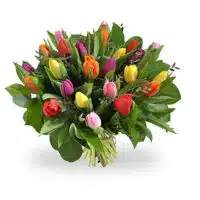 Boeket met gemengde tulpen