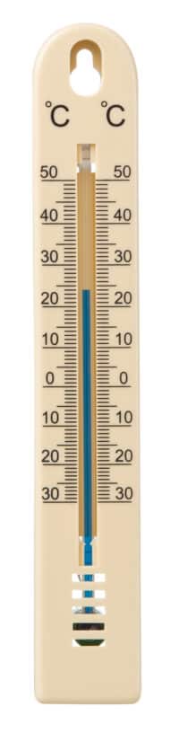 Muurthermometer Kunststof beige H17cm