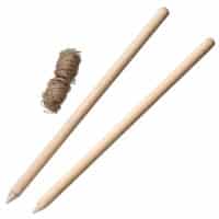 Pootlijnset Touw Incl. 2 stokken 20m